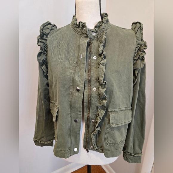 Veveret Ruffled Utility Jacket NWT - Picture 2 of 6
